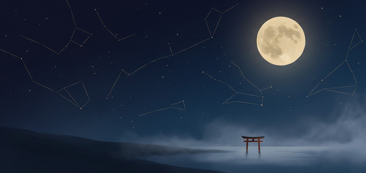 A full moon over a quiet night sky
